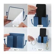 Aemover Wall Mount Phone Holder Stand Multi Purpose Phone Charging Dock With Adhesive Sticker Blue