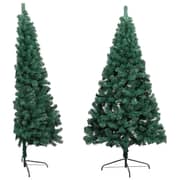 vidaXL Artificial Half Christmas Tree with Stand Green 120 cm PVC vidaXL Artificial Half Christmas Tree with Stand Green 120 cm PVC