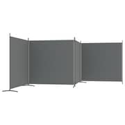 vidaXL 4-Panel Room Divider Anthracite 698x180 cm Fabric vidaXL 4-Panel Room Divider Anthracite 698x180 cm Fabric