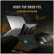 ASUS TUF Dash F15 (2021) Gaming Laptop - 11th Gen / Intel Core i5-11300H / 15.6inch FHD / 16GB RAM / 512GB SSD / 6GB NVIDIA GeForce RTX 3060 Graphics / Windows 11 Home / English & Arabic Keyboard / Grey / Middle East Version - [FX516PM-HN951W]