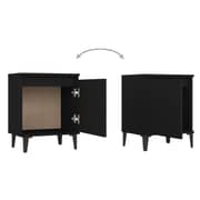vidaXL Bed Cabinet with Metal Legs Black 40x30x50 cm vidaXL Bed Cabinet with Metal Legs Black 40x30x50 cm