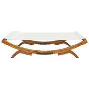 vidaXL Outdoor Lounge Bed 165x188.5x46 cm Solid Bent Wood Cream vidaXL Outdoor Lounge Bed 165x188.5x46 cm Solid Bent Wood Cream