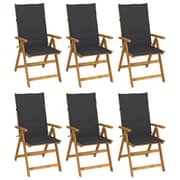 vidaXL Folding Garden Chairs 6 pcs with Cushions Solid Acacia Wood vidaXL Folding Garden Chairs 6 pcs with Cushions Solid Acacia Wood