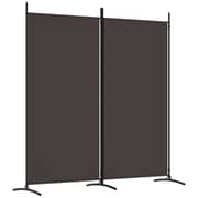 vidaXL 2-Panel Room Divider Brown 175x180 cm Fabric vidaXL 2-Panel Room Divider Brown 175x180 cm Fabric