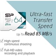 Silicon Power Elite MicroSD Memory Card 64GB SP064GBSTXBU1V21SP Silicon Power Elite MicroSD Memory Card 64GB SP064GBSTXBU1V21SP