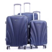 Para John ABS Luggage Travel Trolley With 4 Wheels 3pcs Set Dark Blue