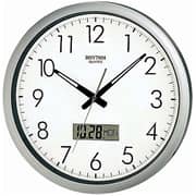 Rhythm Wall Clock CFG702NR19, With LCD Calendar & Silent Silky Move