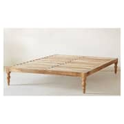 Classic Solid Wood King Bed with Mattress in Natural Beige Color