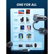 Joyroom USB C Car Charger Super Fast Type C Coiled Cable For Samsung