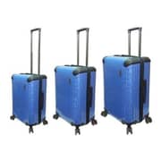 Highflyer T1000 Hard Luggage Trolley Bag Blue 3Pc Set TH-1000-3PCBLU