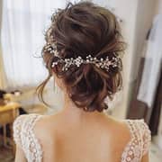 Catery Bride Wedding Headband Silver Pearl Hair Vine Bead Bridal Accessories For Women -