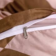 Luna Home King Size 6 Pieces Bedding Set Without Filler, Rhombs Design Brown Color