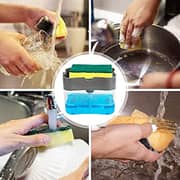 2-in-1 Dish Soap Dispenser With Sponge, Large Capacity Soap Detergent Dispenser With Sponge Rack Shelf, Soap Dispenser Pump & Sponge Caddy 2-in-1 Dish Soap Dispenser With Sponge, Large Capacity Soap Detergent Dispenser With Sponge Rack Shelf, Soap Dispenser Pump & Sponge Caddy