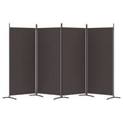 vidaXL 4-Panel Room Divider Brown 346x180 cm Fabric vidaXL 4-Panel Room Divider Brown 346x180 cm Fabric