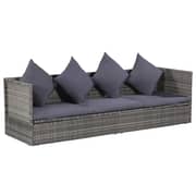 Vidaxl Garden Bed Grey 200x60 Cm Poly Rattan Vidaxl Garden Bed Grey 200x60 Cm Poly Rattan