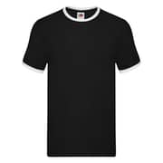Fruit Of The Loom Valueweight Ringer T-Shirt Black/White Extra Large