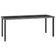 Vidaxl Garden Dining Table Grey 180x70x73 Cm Poly Rattan Vidaxl Garden Dining Table Grey 180x70x73 Cm Poly Rattan