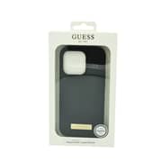 Guess Magsafe Liquid Silicone Logo Hard Case For Iphone 14 Pro Plate Black