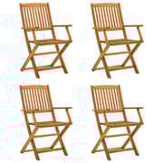 vidaXL Folding Garden Chairs 4 pcs Solid Eucalyptus Wood