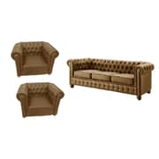 Ingles Sofa Sets 5 - Seater ( 3+1+1 ) in Brown Color