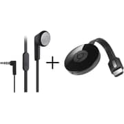 Nova MH200 Mono Headset + Google GA3A00093A14Z01 Chromecast 2