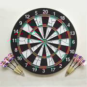 ULTIMAX Dart Board Set, 15 Inch Double Sided Dart Board Flocking Dart Board Including 6 Darts Excellent Indoor Game and Party Games Darts, Sports Gifts for Kids and Adults, Easily Hangs Anywhere