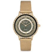 Omax Sparkle Collection Gold Mesh Analog Watch For Women SPM02G21I