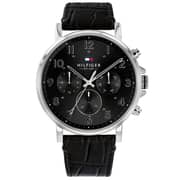 Tommy Hilfiger Daniel Black Leather Watch For Men 1710381 Tommy Hilfiger Daniel Black Leather Watch For Men 1710381