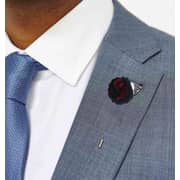 Soko Mesh Handcrafted Flower Boutonniere Black & Red For Men
