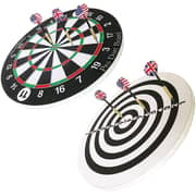ULTIMAX Dart Board Set, 15 Inch Double Sided Dart Board Flocking Dart Board Including 6 Darts Excellent Indoor Game and Party Games Darts, Sports Gifts for Kids and Adults, Easily Hangs Anywhere