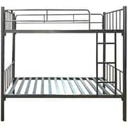 Karnak Bunk Bed Metal Frame Safety Rails, Built-in Ladder Black Karnak Bunk Bed Metal Frame Safety Rails, Built-in Ladder Black