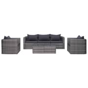 Vidaxl 6 Piece Garden Sofa Set With Cushions & Pillows Poly Rattan Grey Vidaxl 6 Piece Garden Sofa Set With Cushions & Pillows Poly Rattan Grey