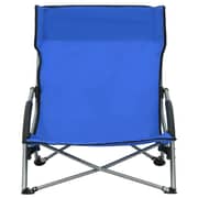 vidaXL Folding Beach Chairs 2 pcs Blue Fabric
