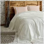 3 Piece Balera Pique Set Cotton Cream Single Bedding Set