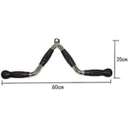 ULTIMAX V Rubber End Cable Machine Attachment Barbel Machine Cable Attachment Pro Grip Revolving Non Slip Handle Bar Pro Grip Revolving pull down Lat Bar-Silver, for Bicep Tricep