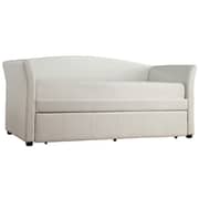 Deco Faux Leather DayBed and Trundle DayBed with trundle White