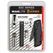 Maglite Solitaire Led With Gerber Knife Combo, Black