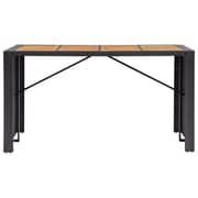 vidaXL 9 Piece Outdoor Bar Set Poly Rattan and Wood Acacia Black vidaXL 9 Piece Outdoor Bar Set Poly Rattan and Wood Acacia Black