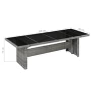 Vidaxl Garden Table 240x90x74 Cm Poly Rattan And Glass