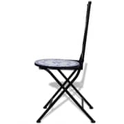 vidaXL Folding Bistro Chairs 2 pcs Ceramic Blue and White vidaXL Folding Bistro Chairs 2 pcs Ceramic Blue and White