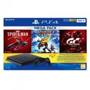Sony PS4 Gaming Console 500GB + Spider Man + GT Sport + Ratchet & Clank+ 3M Plus Card Sony PS4 Gaming Console 500GB + Spider Man + GT Sport + Ratchet & Clank+ 3M Plus Card