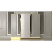 Cyprian 6 Door Lacquer Cream and Golden Wardrobe 220*62 cm Cyprian 6 Door Lacquer Cream and Golden Wardrobe 220*62 cm