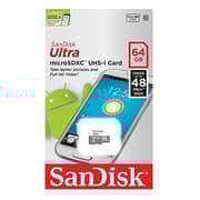 Sandisk Ultra 64GB microSD Card Class10 100MBps (SDSQUNR-064G-GN3MN)