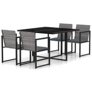 Vidaxl 5 Piece Outdoor Dining Set With Cushions Poly Rattan Grey Vidaxl 5 Piece Outdoor Dining Set With Cushions Poly Rattan Grey
