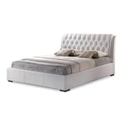 Leatherette Tufted Bed with Half-Medical Mattress King without Mattress White Leatherette Tufted Bed with Half-Medical Mattress King without Mattress White