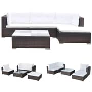 Vidaxl 5 Piece Garden Lounge Set With Cushions Poly Rattan Brown Vidaxl 5 Piece Garden Lounge Set With Cushions Poly Rattan Brown