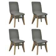 vidaXL Oak Indoor Fabric Dining Chair Set 4 pcs Dark Grey vidaXL Oak Indoor Fabric Dining Chair Set 4 pcs Dark Grey