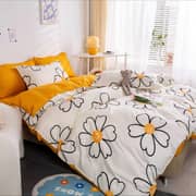 Luna Home Single Size 4 Pieces Bedding Set Without Filler, Lovely Flower Design Luna Home Single Size 4 Pieces Bedding Set Without Filler, Lovely Flower Design