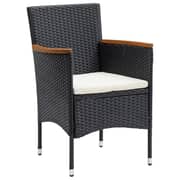 vidaXL 9 Piece Garden Dining Set with Cushions Poly Rattan Black
