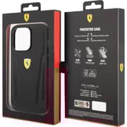 Ferrari Leather Case Black With Hot Stamped Sides iPhone 14 Pro Max